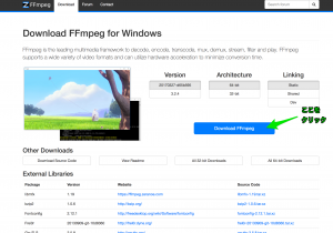 最新版の ffmpeg をダウンロードするには